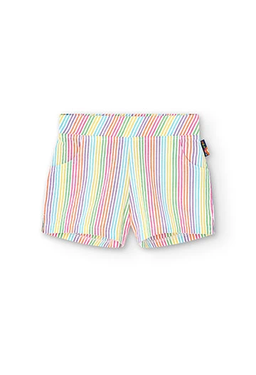 Girl\'s printed poplin shorts