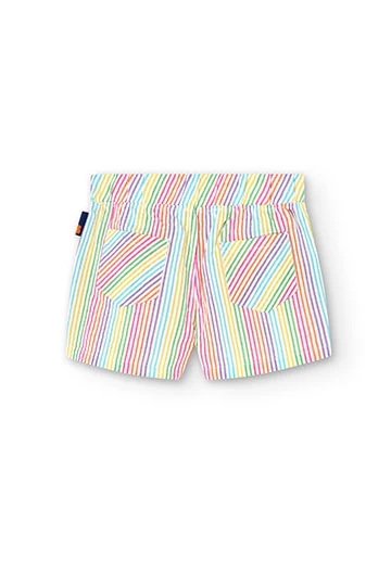 Girl\'s printed poplin shorts