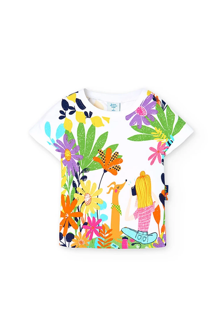 T-shirt tricoté maille élastique blanc pour fille