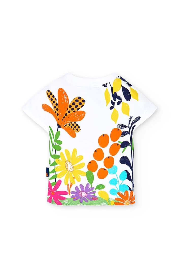 T-shirt tricoté maille élastique blanc pour fille
