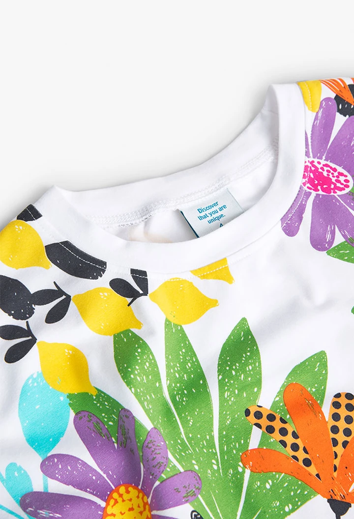 T-shirt tricoté maille élastique blanc pour fille
