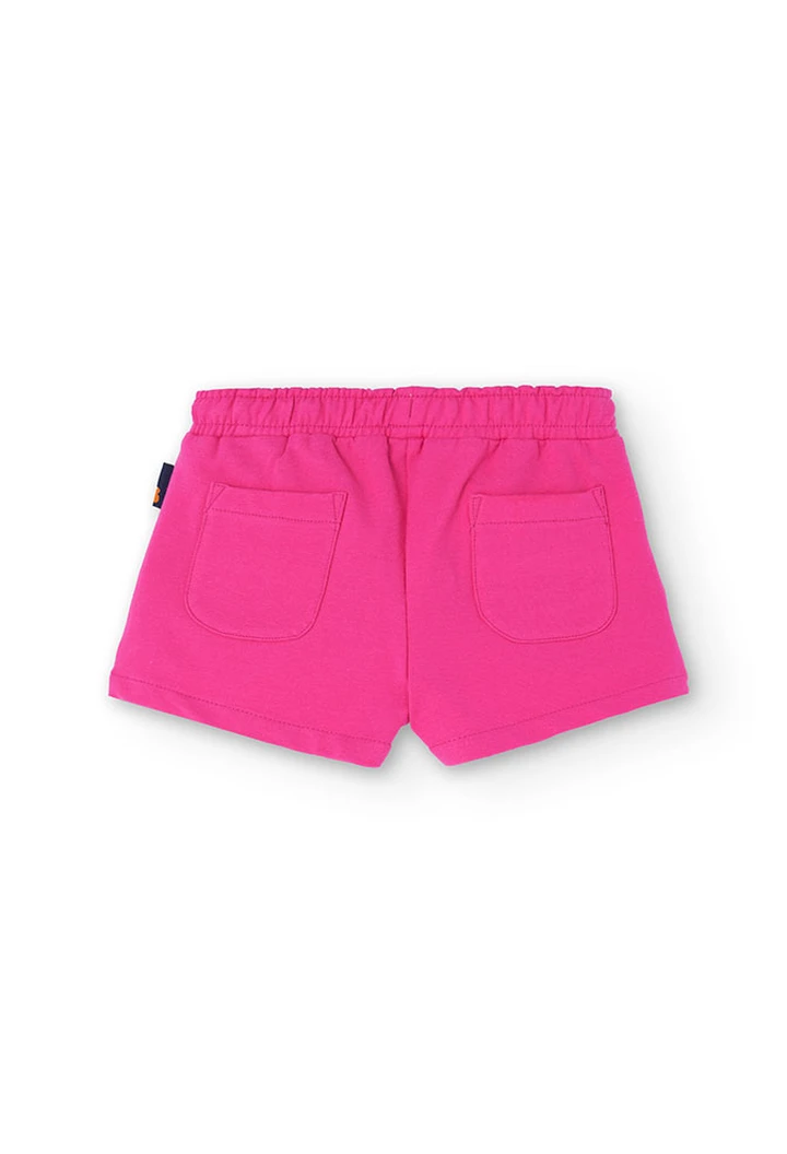 Short de felpa elástica de niña en rosa