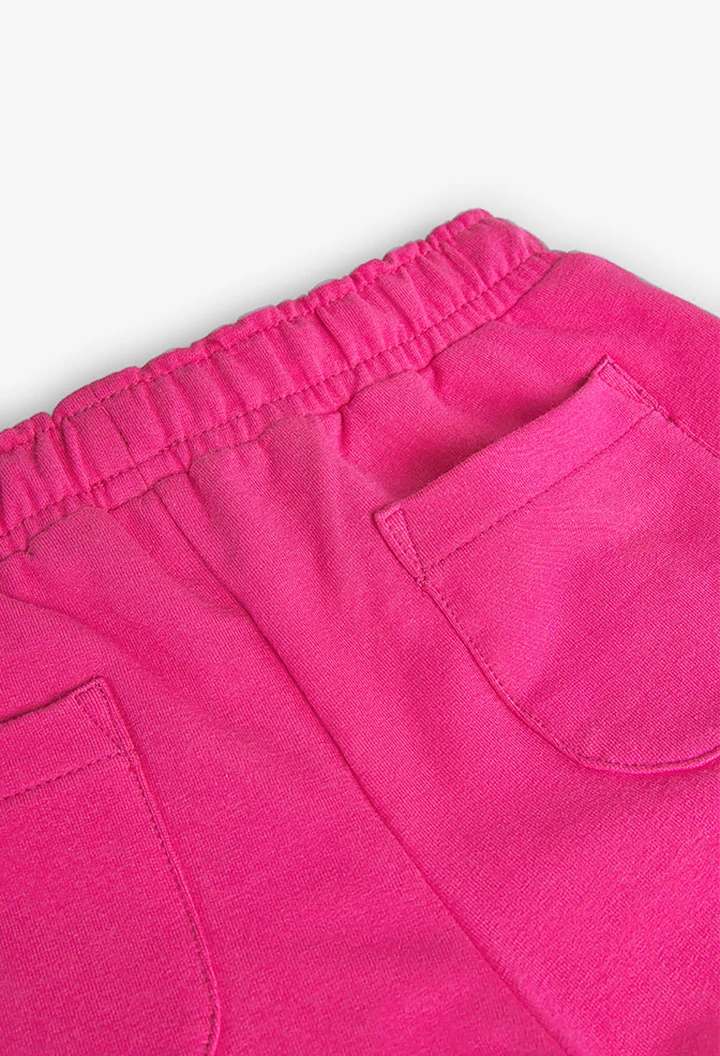 Short de felpa elástica de niña en rosa