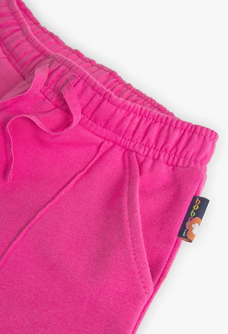 Girl's pink stretch plush shorts