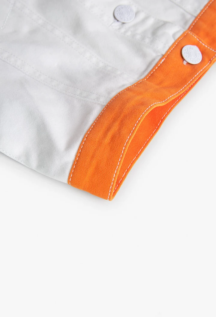 Veste en sergé élastique pour bébé fille, blanc