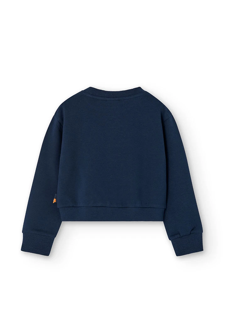Girl\'s navy blue plush sweatshirt