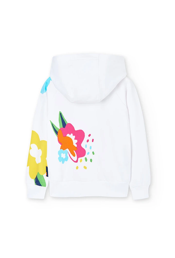 Veste molleton à capuche pour fille en blanc
