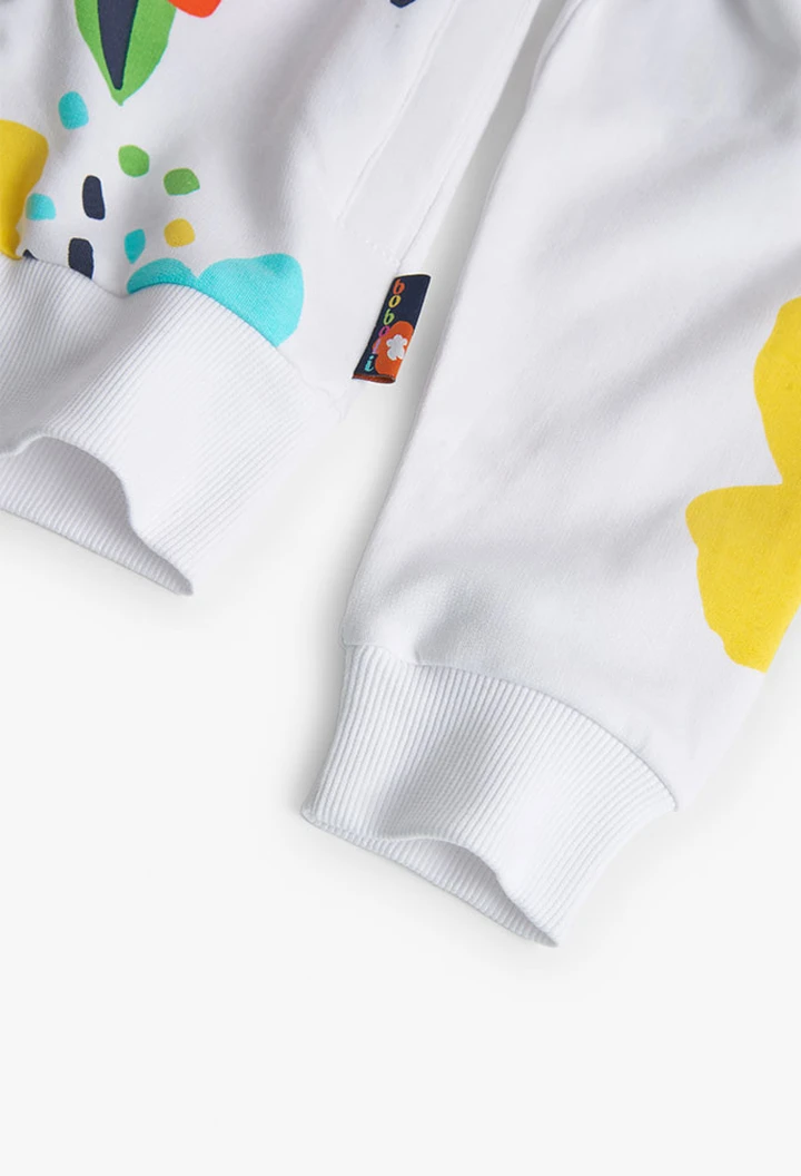 Veste molleton à capuche pour fille en blanc