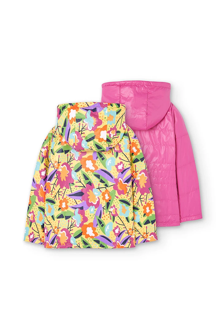 Parka réversible en tissu technique imprimé pour fille
