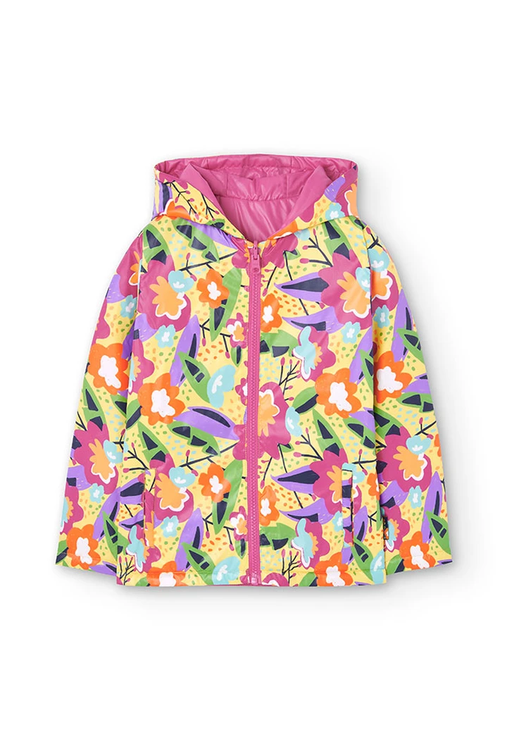Parka réversible en tissu technique imprimé pour fille