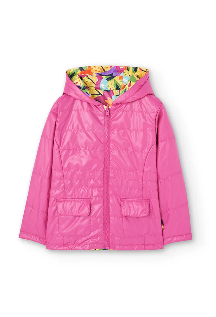 Parka réversible en tissu technique imprimé pour fille