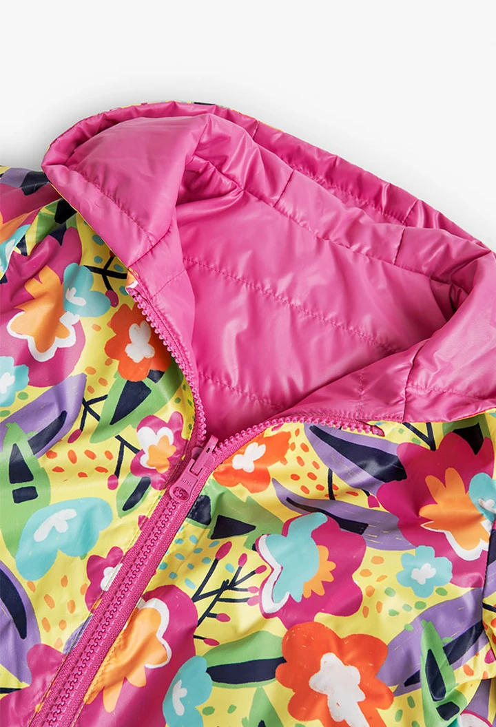 Parka réversible en tissu technique imprimé pour fille