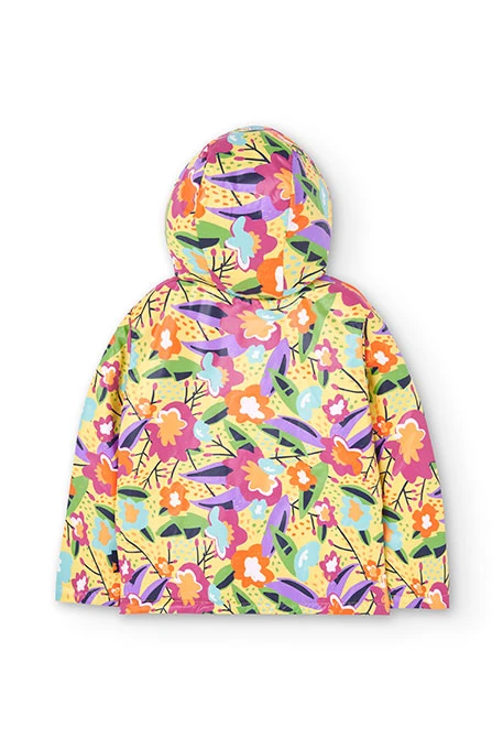 Girl's printed reversible technical fabric parka