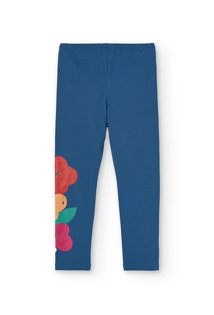 Leggings elastici per bambina in blu