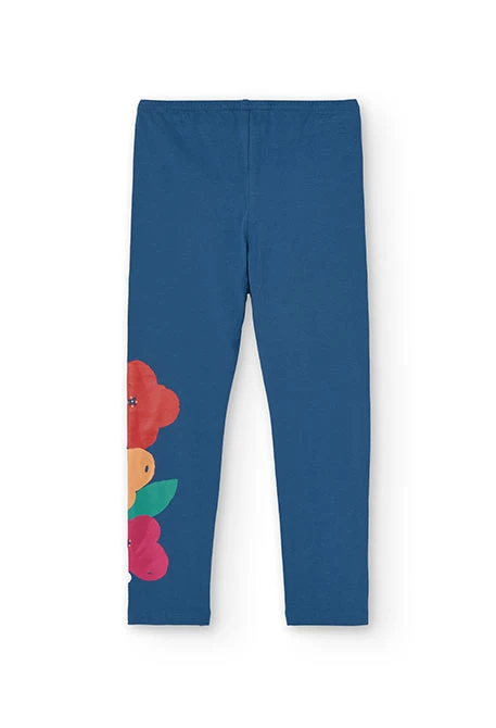 Leggings élastiques pour fille en bleu