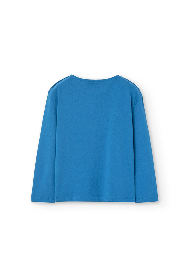 T-shirt manche longue pour fille en bleu