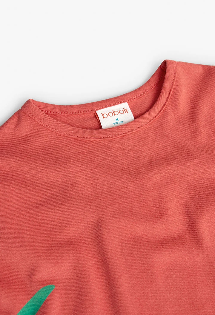 T-shirt manche longue pour fille en rouge