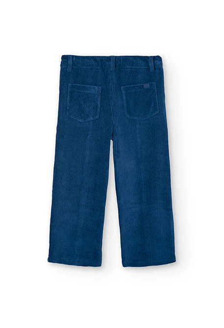Corduroy trousers for girls in blue
