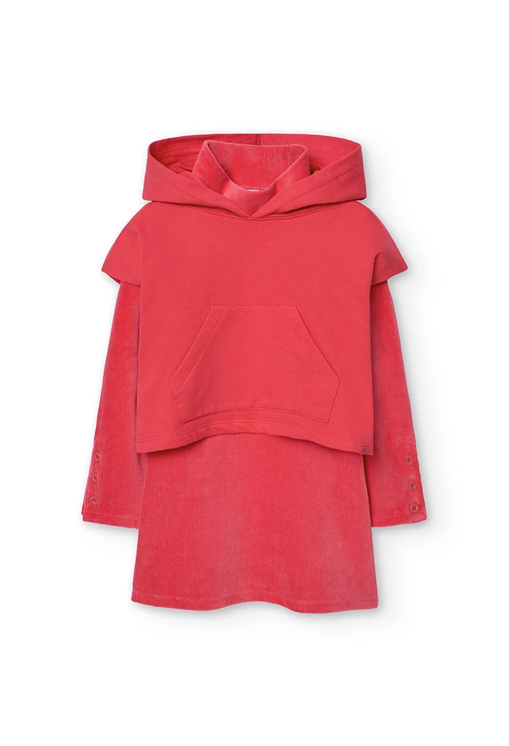 Robe en coton rouge pour fille