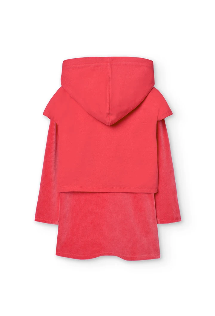 Robe en coton rouge pour fille