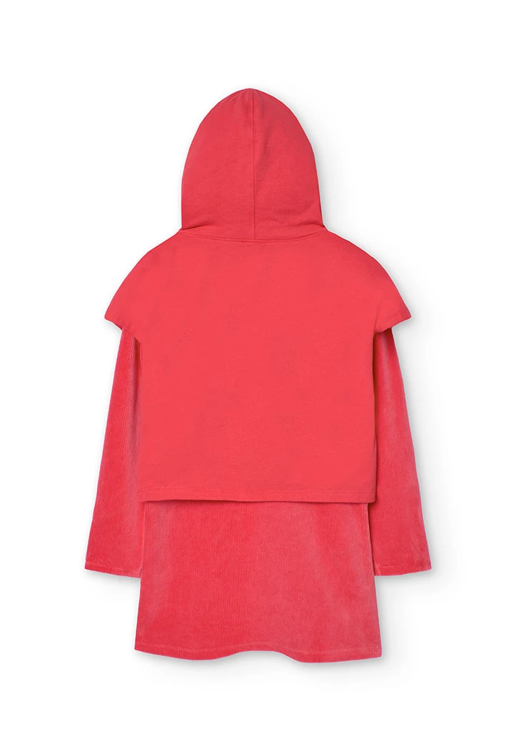 Vestido de algodão para menina em vermelho