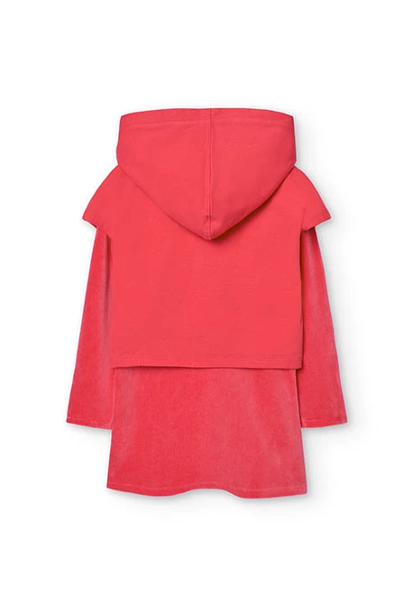 Robe en coton rouge pour fille