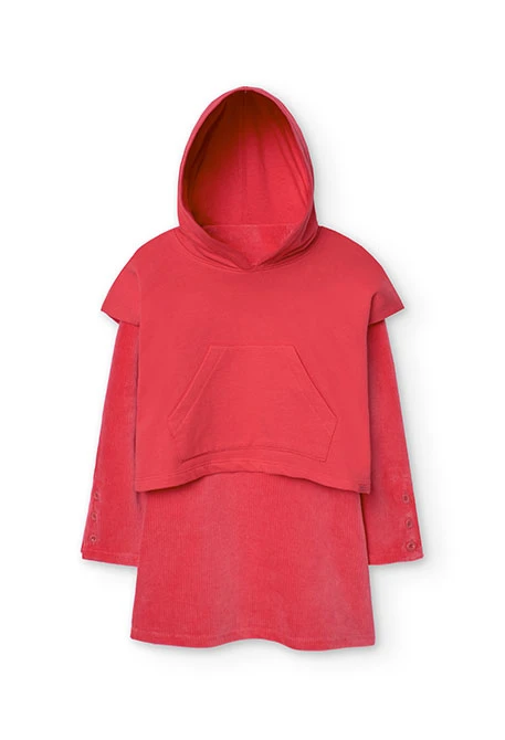 Robe en coton rouge pour fille