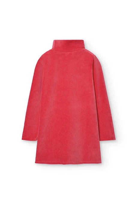 Vestido de algodão para menina em vermelho