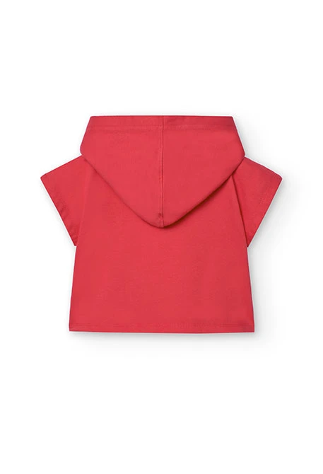 Vestido de algodão para menina em vermelho