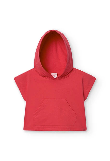 Robe en coton rouge pour fille