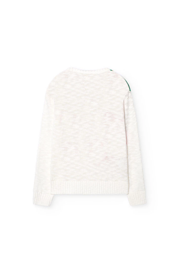 Maglione tricot per bambina in bianco