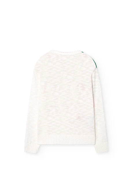 Knitted jumper for girls in white