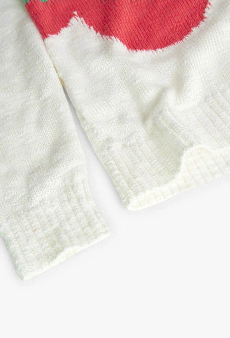 Maglione tricot per bambina in bianco