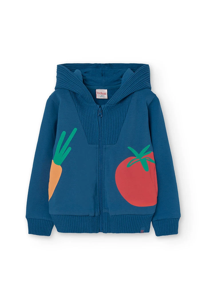 Chaqueta de felpa para niña en azul