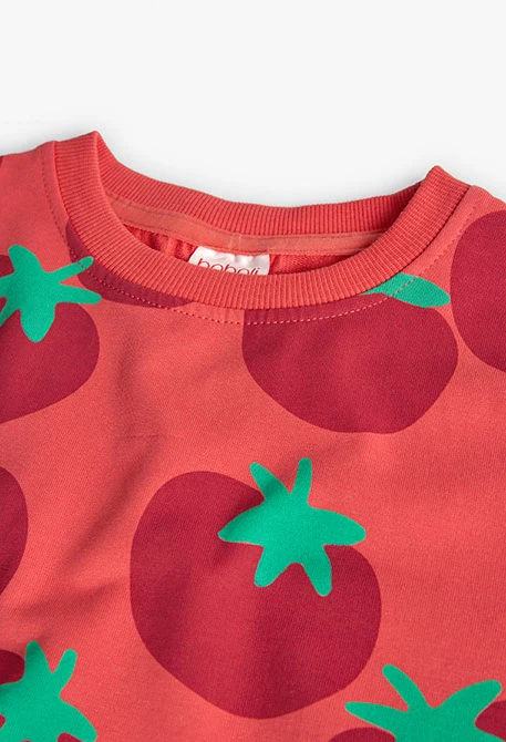 Sweat-shirt en molleton pour fille en rouge