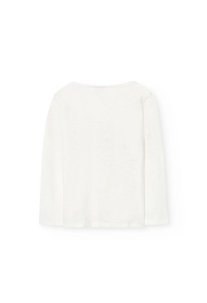 Langärmeliges Strickshirt für Mädchen in Weiß.