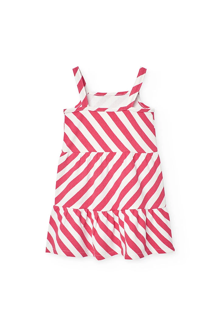 Vestito a maglia per bambina in colore rosso e bianco.