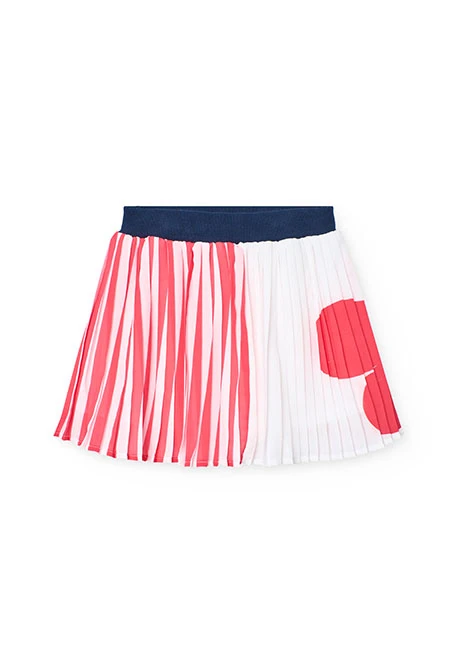 Plissierter Chiffon-Mädchenrock in Bicolor