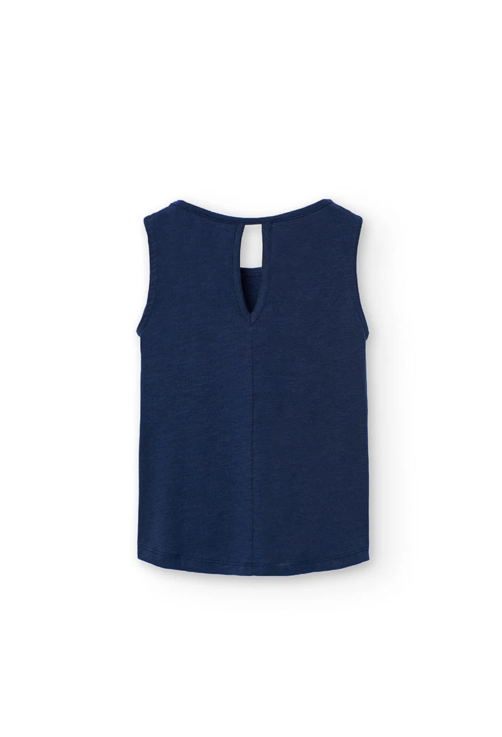 Trägertop aus Strick für Mädchen in Marineblau