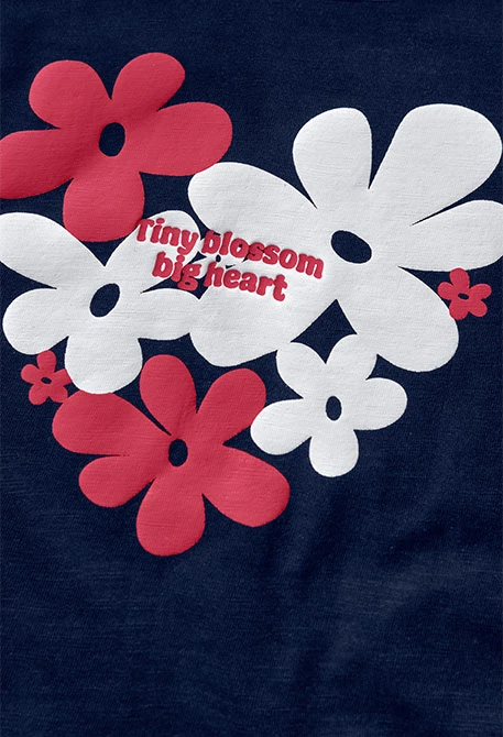 Camiseta de tirante de punto para niña en color azul marino