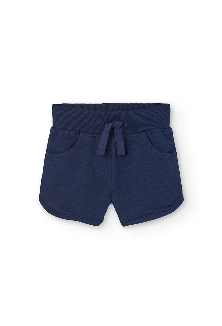 Pantaloncini in felpa per bebè in blu navy