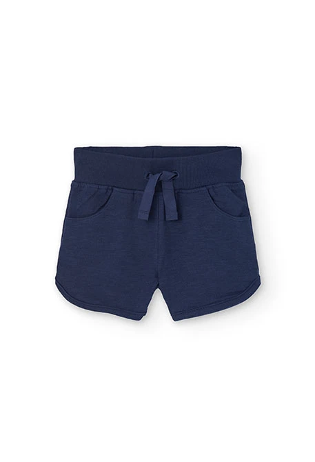 Short de felpa para bebé en azul marino