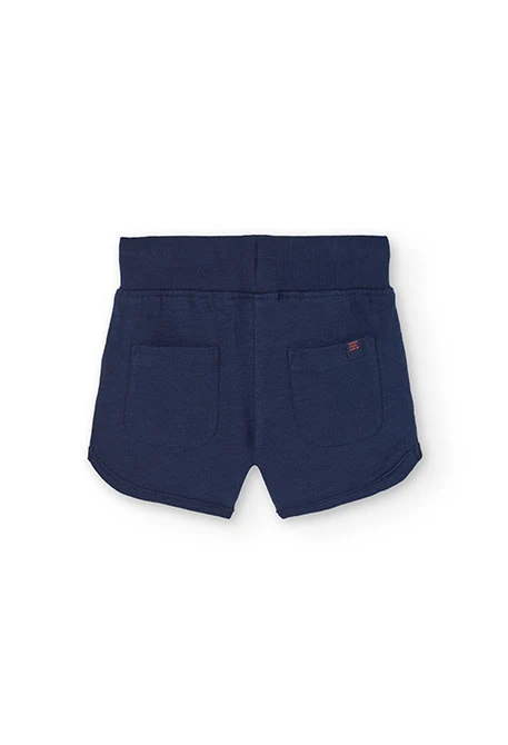 Short de felpa para bebé en azul marino