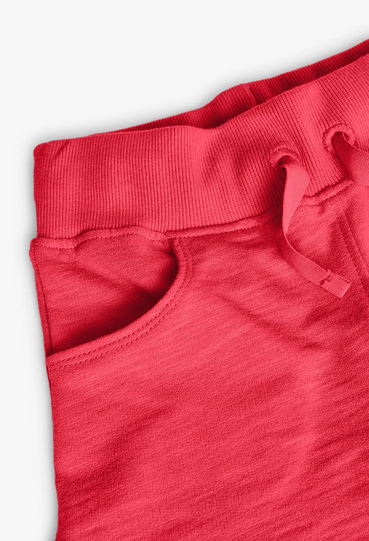 Short en molleton pour fille couleur fraise