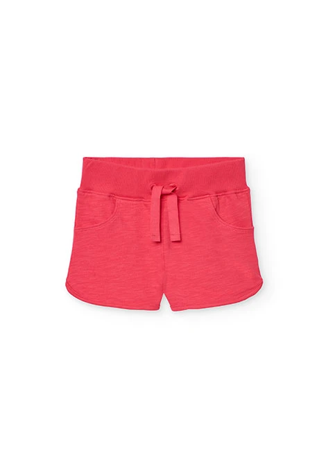 Short de felpa para niña en color fresa