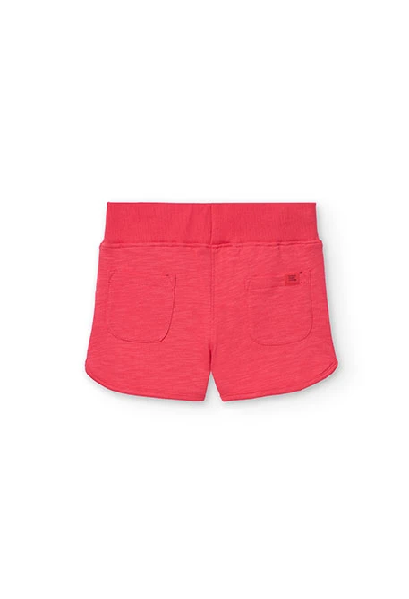 Short de felpa para niña en color fresa