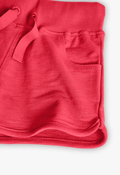 Short de felpa para niña en color fresa