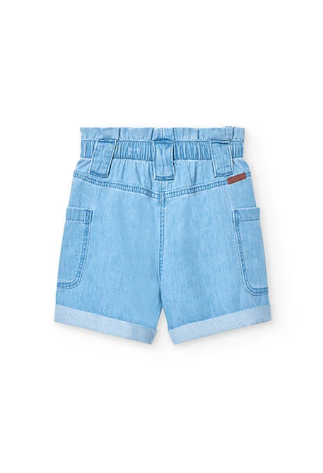 Bermudas denim para niña en color azul