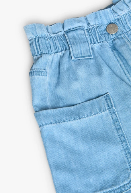 Bermudas denim para niña en color azul