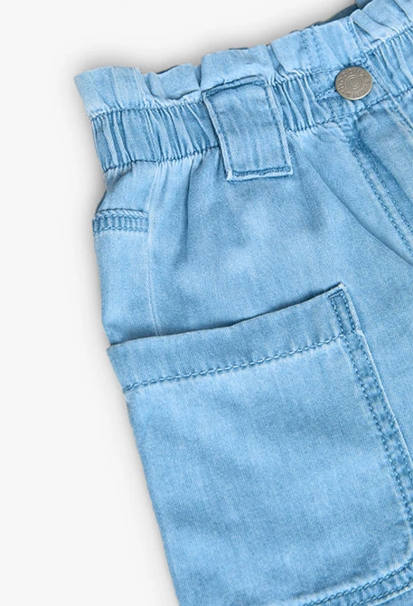 Bermudas denim para niña en color azul